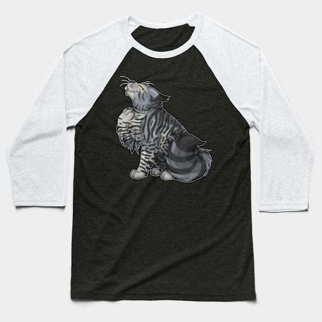 Grey Tabby Longhair Baseball T-Shirt by spyroid101
